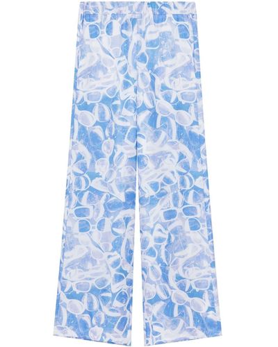 Stella McCartney Pyjama-Hose mit Sonnenbrillen-Print - Blau