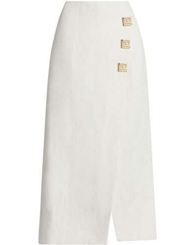 Aje. Araminta Cotton Midi Skirt - White