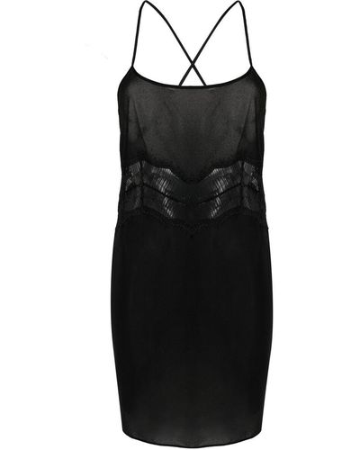 Calvin Klein Paneled Sleeveless Night Dress - Black