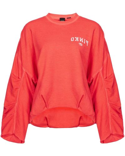 Pinko Sweatshirt mit Logo-Print - Rot