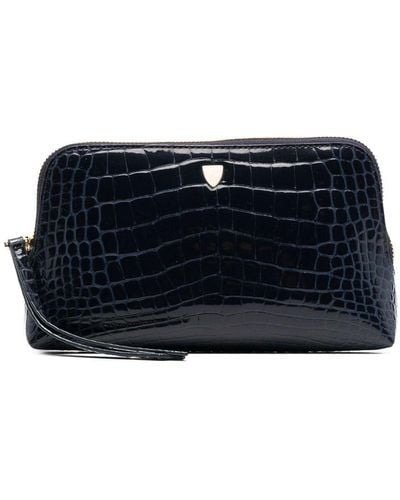 Aspinal of London Essential Leather Cosmetic Case - Blue