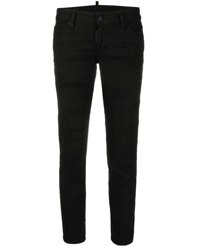 DSquared² Mid-rise Cropped Jeans - Black