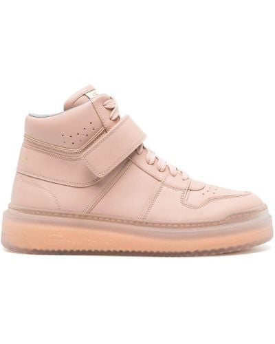 Santoni Sneak-air Leather High-top Sneakers - Pink