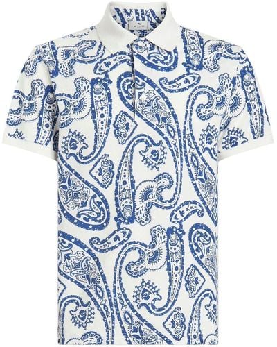 Etro Paisley-print Polo Shirt - Blue