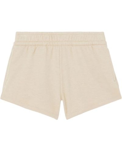 Burberry Embroidered Logo Shorts - Natural