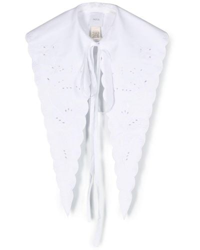 Patou Embroidered Organic Cotton Collar - White