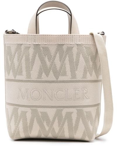 Moncler Monogram Knit Shopper Met Monogram - Naturel