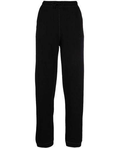 Ganni Pantalon de jogging à logo brodé - Noir