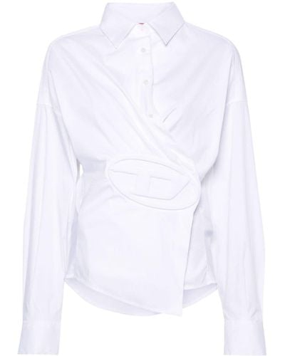 DIESEL Camisa con logo en 3D - Blanco