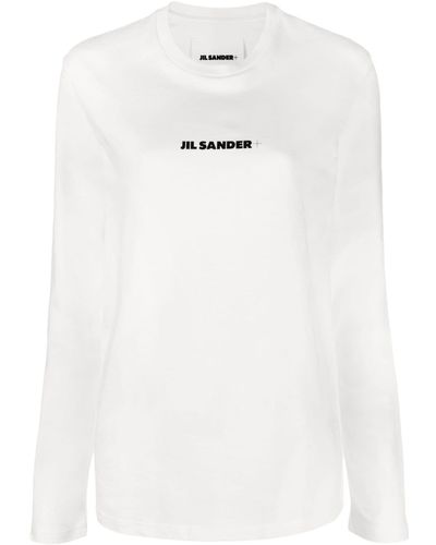 Jil Sander Sweat en coton à logo imprimé - Blanc