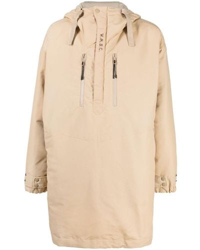 White Mountaineering Half Zip-Up Padded Coat - Natural