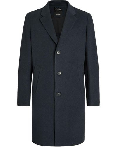 Zegna Oasi single-breasted cashmere coat - Blau