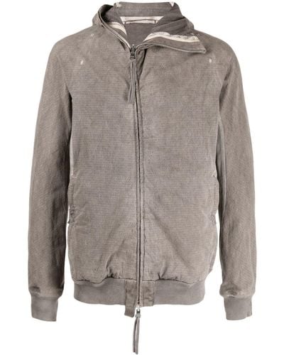 Boris Bidjan Saberi Asymmetric Cotton Hooded Jacket - Grey