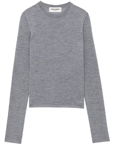 Saint Laurent Wool-blend Sweater - Grey