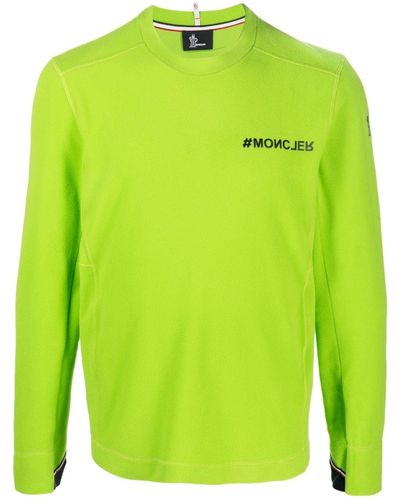 3 MONCLER GRENOBLE Logo-print Crew-neck Sweatshirt - Green
