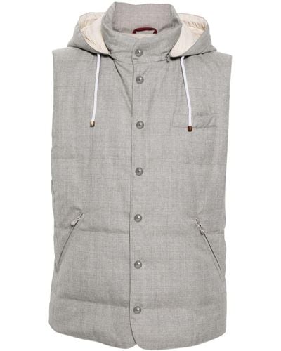 Brunello Cucinelli Wool-blend Down Vest - Grey