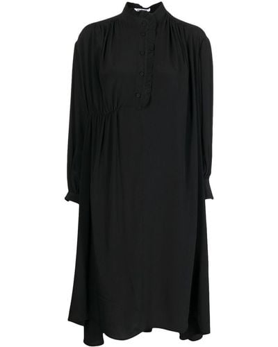 Vivetta Robe-chemise asymétrique à col montant - Noir