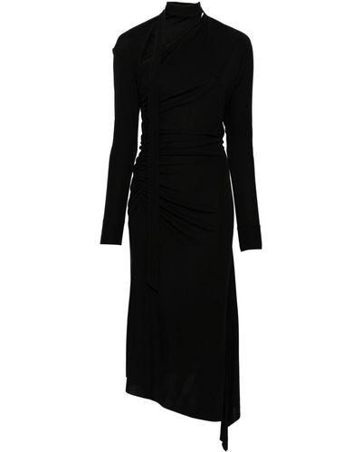 Victoria Beckham Cut-out Ruched Midi Dress - Black