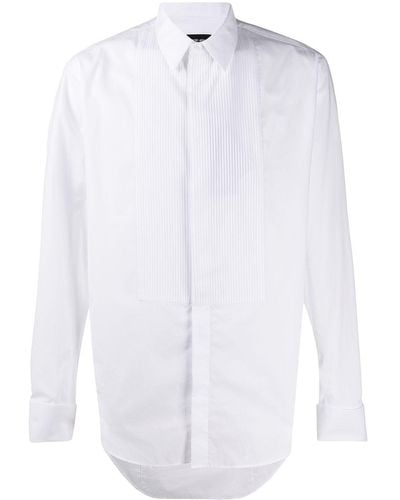 Giorgio Armani Pleated-bib Formal Shirt - White