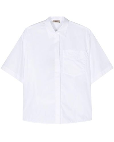 Herno Chemise en coton à logo brodé - Blanc
