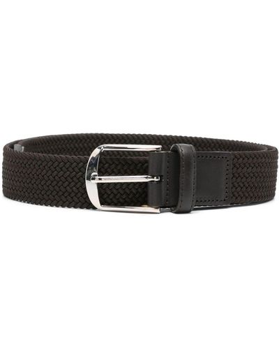 Canali Interwoven-strap Leather Belt - Zwart