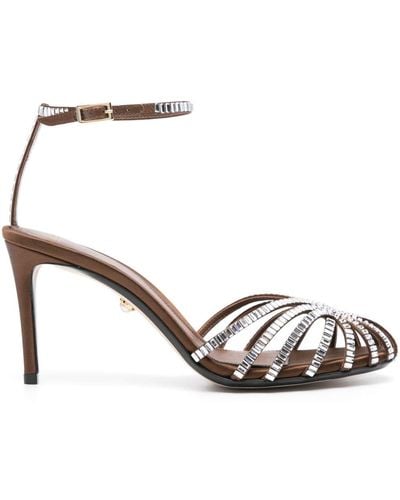 ALEVI 85mm Gem-embellished Court Shoes - Metallic