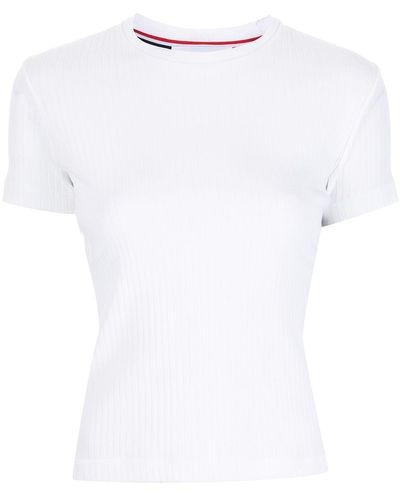 Thom Browne T-shirt à 4 bandes signature - Blanc