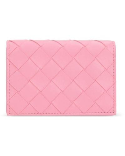 Bottega Veneta イントレチャート カードケース - ピンク