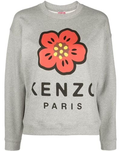 KENZO Sweatshirt mit Logo-Print - Grau