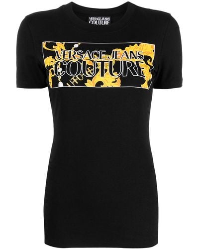 Versace Chain Couture プリント Tシャツ - ブラック
