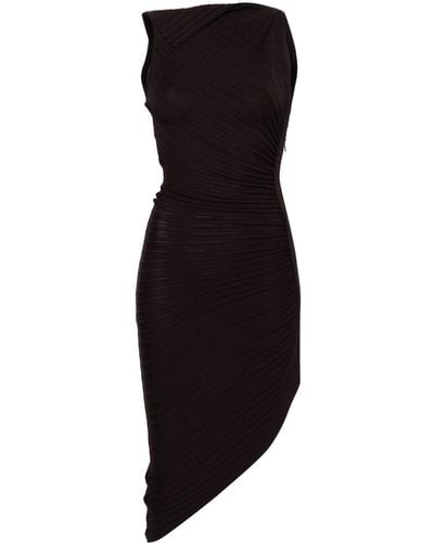 Philosophy Di Lorenzo Serafini Pleated Asymmetric Midi Dress - Black