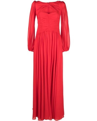 Giambattista Valli Cut-out Silk-georgette Gown - Red