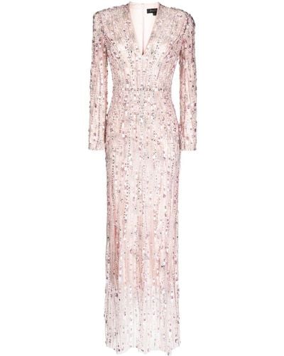 Jenny Packham Abendkleid mit Pailletten - Pink