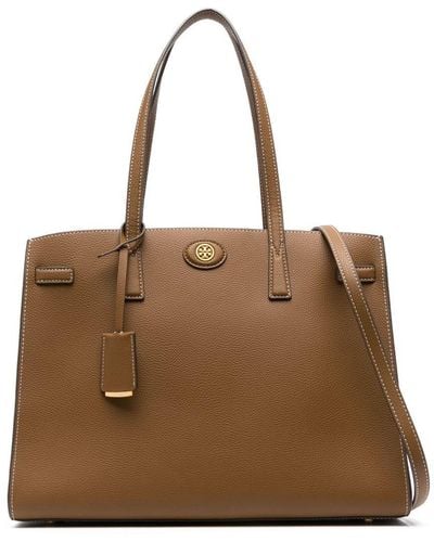 Tory Burch Pebble-textured Leather Tote Bag - Brown