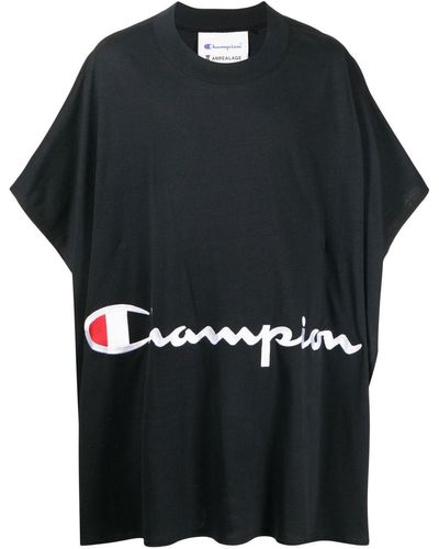 ANREALAGE Camiseta deconstruida de x Champion - Negro
