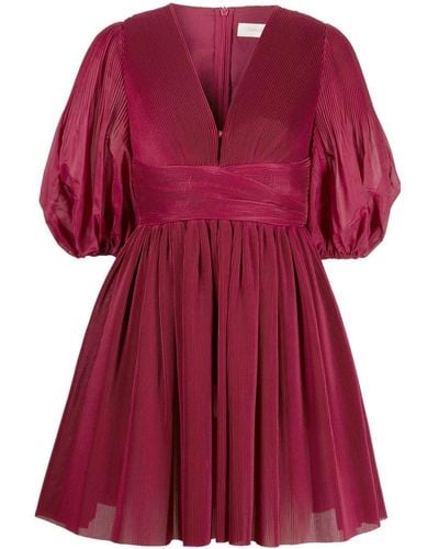 Zimmermann Plissé Mini-jurk - Rood
