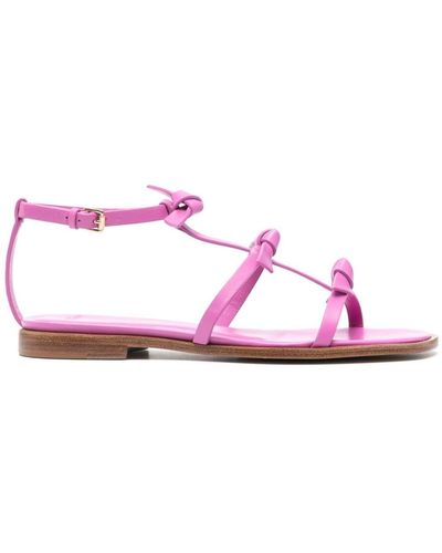 Alexandre Birman Slim Lolita Leather Flat Sandals - Pink