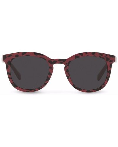 Dolce & Gabbana Sonnenbrille mit rundem Gestell - Rot