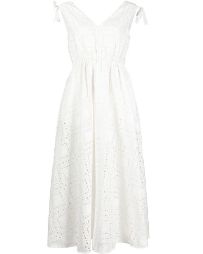 MSGM カットアウト ノースリーブ ドレス - ホワイト