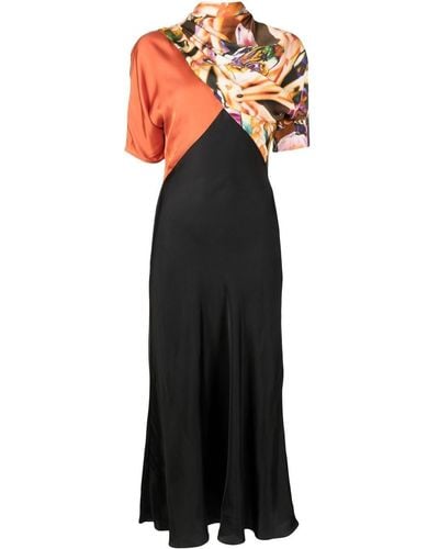 Paul Smith Draped-detail Long Dress - Black