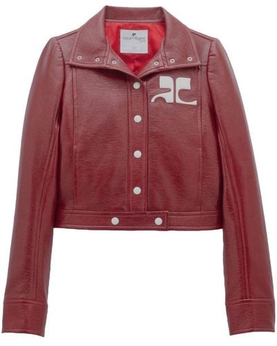 Courreges Cropped-Jacke mit Logo-Patch - Rot