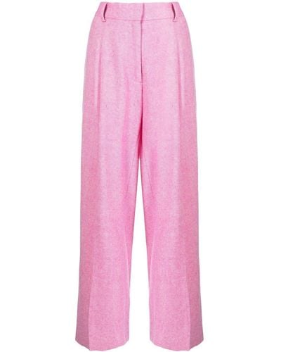 Mira Mikati High-waisted Pleated Pants - Pink