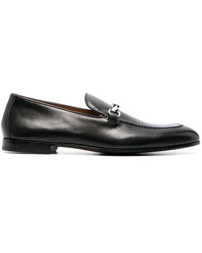 Doucal's Almond-toe Leather Loafers - Black