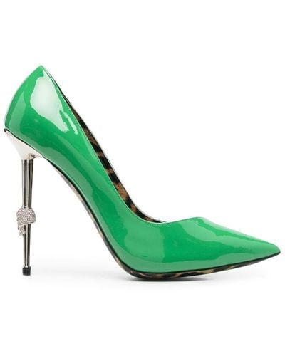 Philipp Plein Decollete 120mm Patent Court Shoes - Green