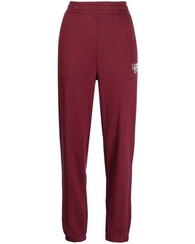 Lacoste Logo-print Cotton-blend Track Pant - Red