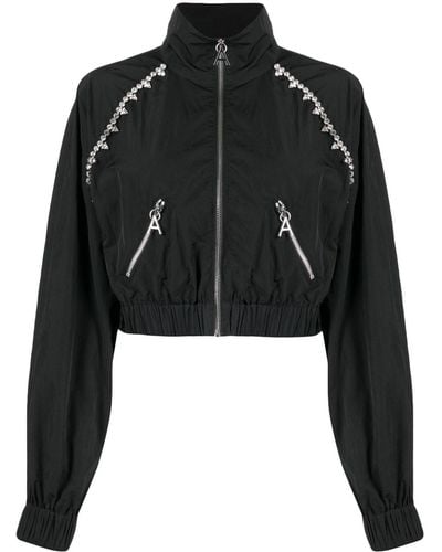 Area Crystal-embellished Zip-up Jacket - Black