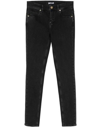 Just Cavalli Fringed Detail Skinny Jeans - Black