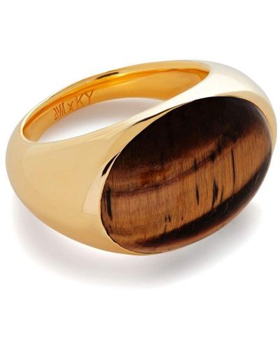 Monica Vinader Kate Young Tiger-eye Signet Band Ring - Orange