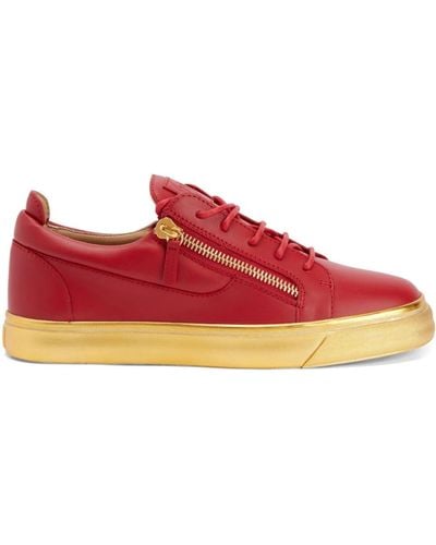 Giuseppe Zanotti Frankie Leather Low-top Trainers - Red