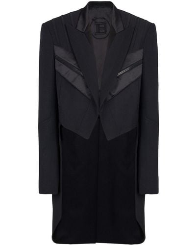 Balmain ウール シングルコート - ブラック